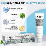 DUOYINTL pasta dental hidroxiapatita 7,5% ideal para dientes sensibles con limpieza suave.