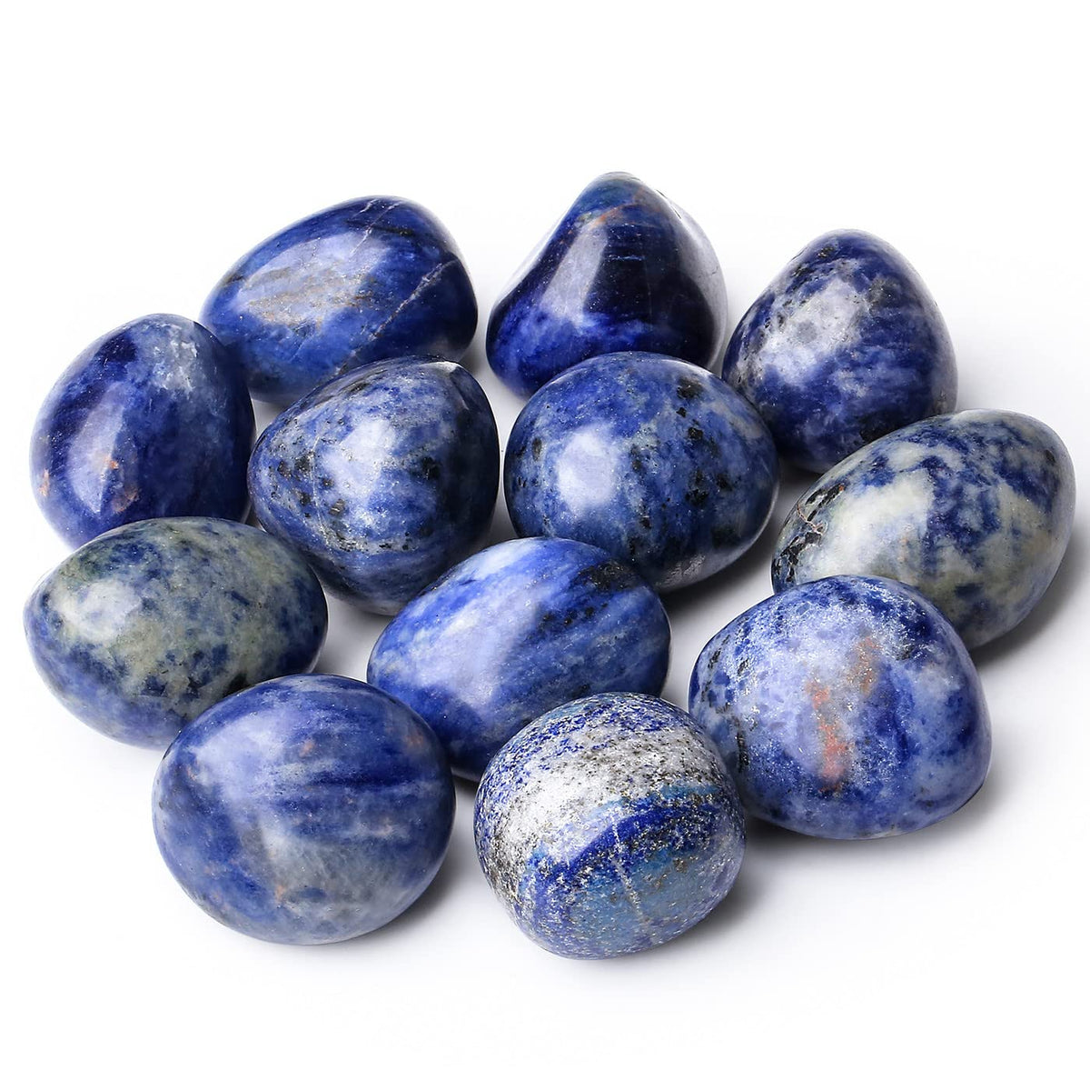 DUQGUHO sodalita azul: piedras lustradas para decoración y claridad al hablar.