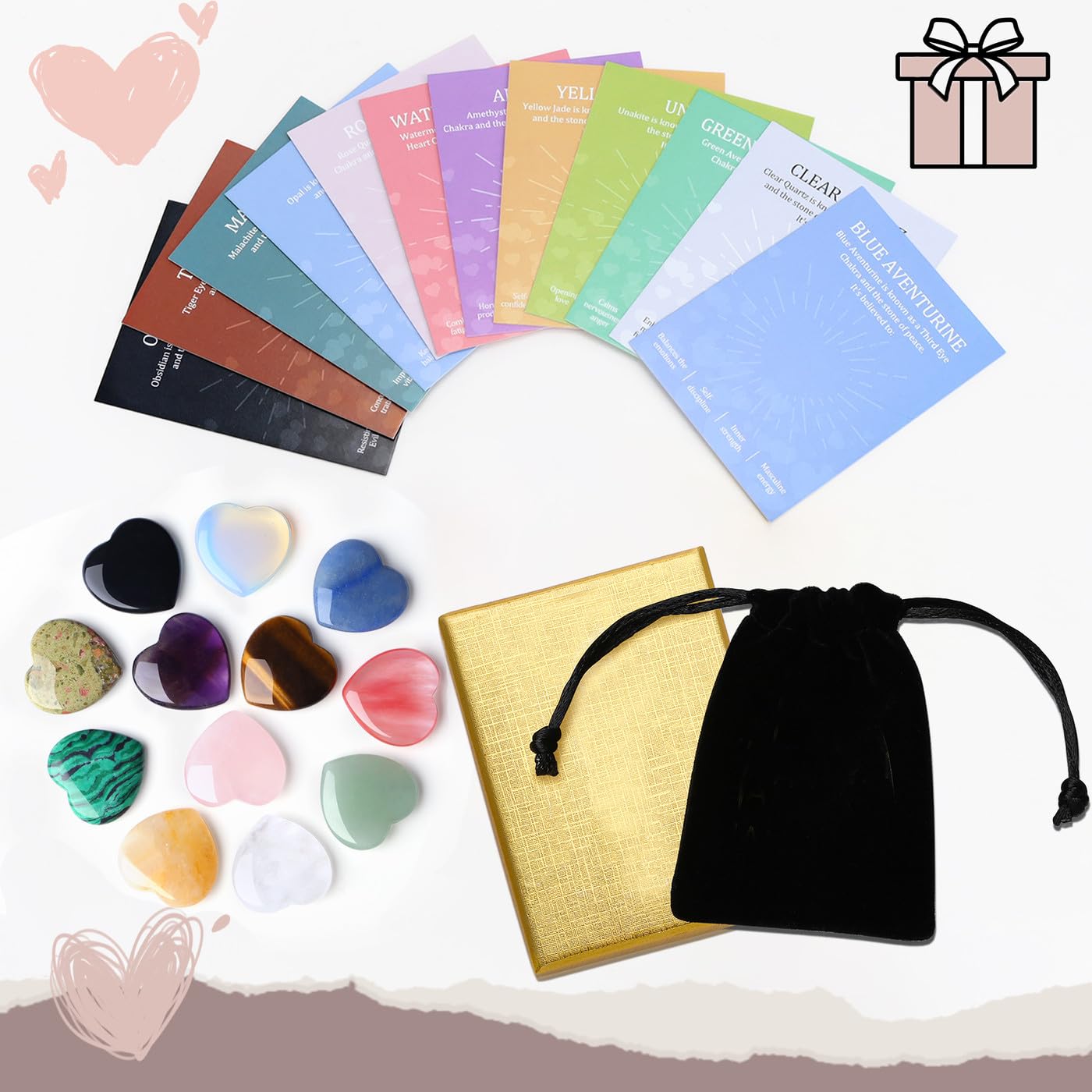 DUQGUHO caja regalo con tarjetas y adhesivos para personalizar