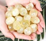 DUQGUHO citrino piedras lisas en mano para meditación y relajación