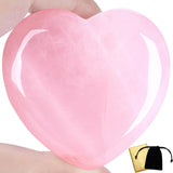 DUQGUHO Corazón de cuarzo rosa grande de 60 mm, promueve armonía en relaciones.