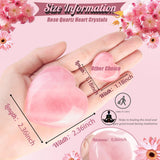 DUQGUHO Corazón de cuarzo rosa en mano para meditación y relajación.
