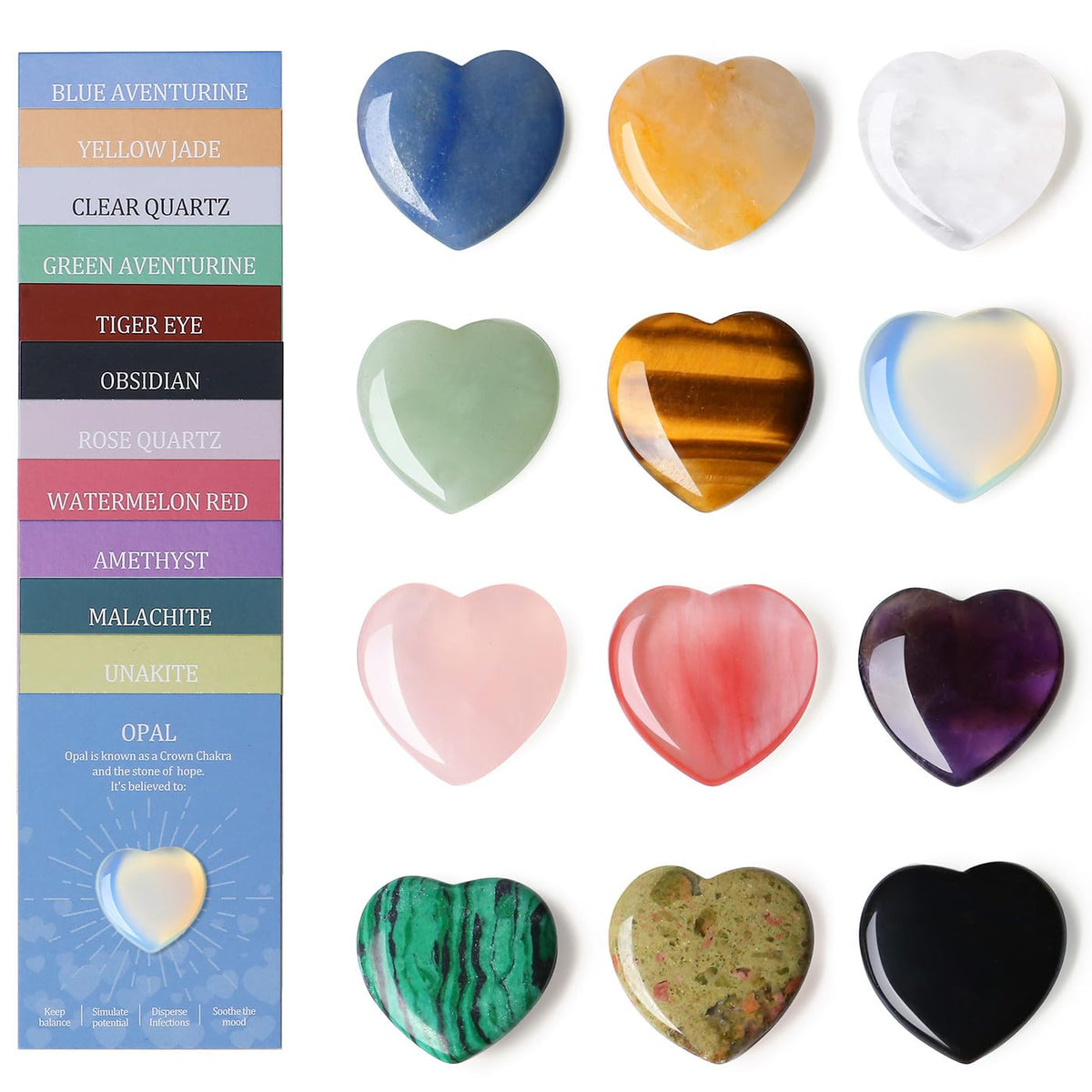 DUQGUHO conjunto de corazones de cristal 1 pulgada, ideal para regalo