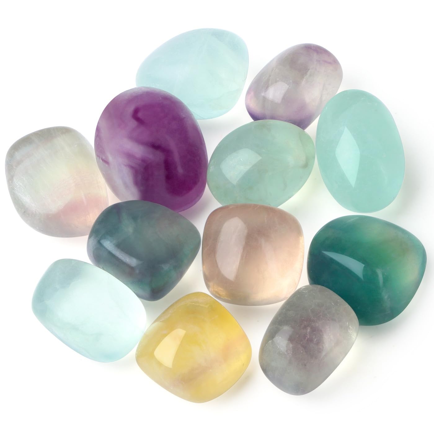 DUQGUHO Fluorita, piedras irregulares, ideales para decoración y colección.