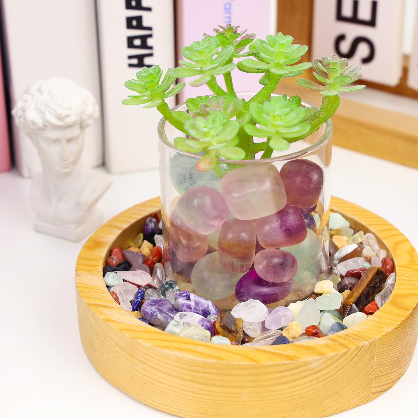 DUQGUHO Fluorita, piedras para meditación y equilibrio de chakras.
