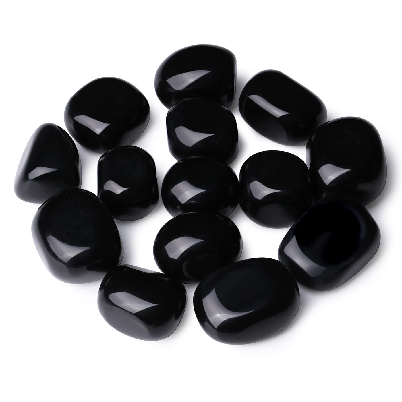Piedras de obsidiana negra DUQGUHO pulidas para protección decorativa en escritorios