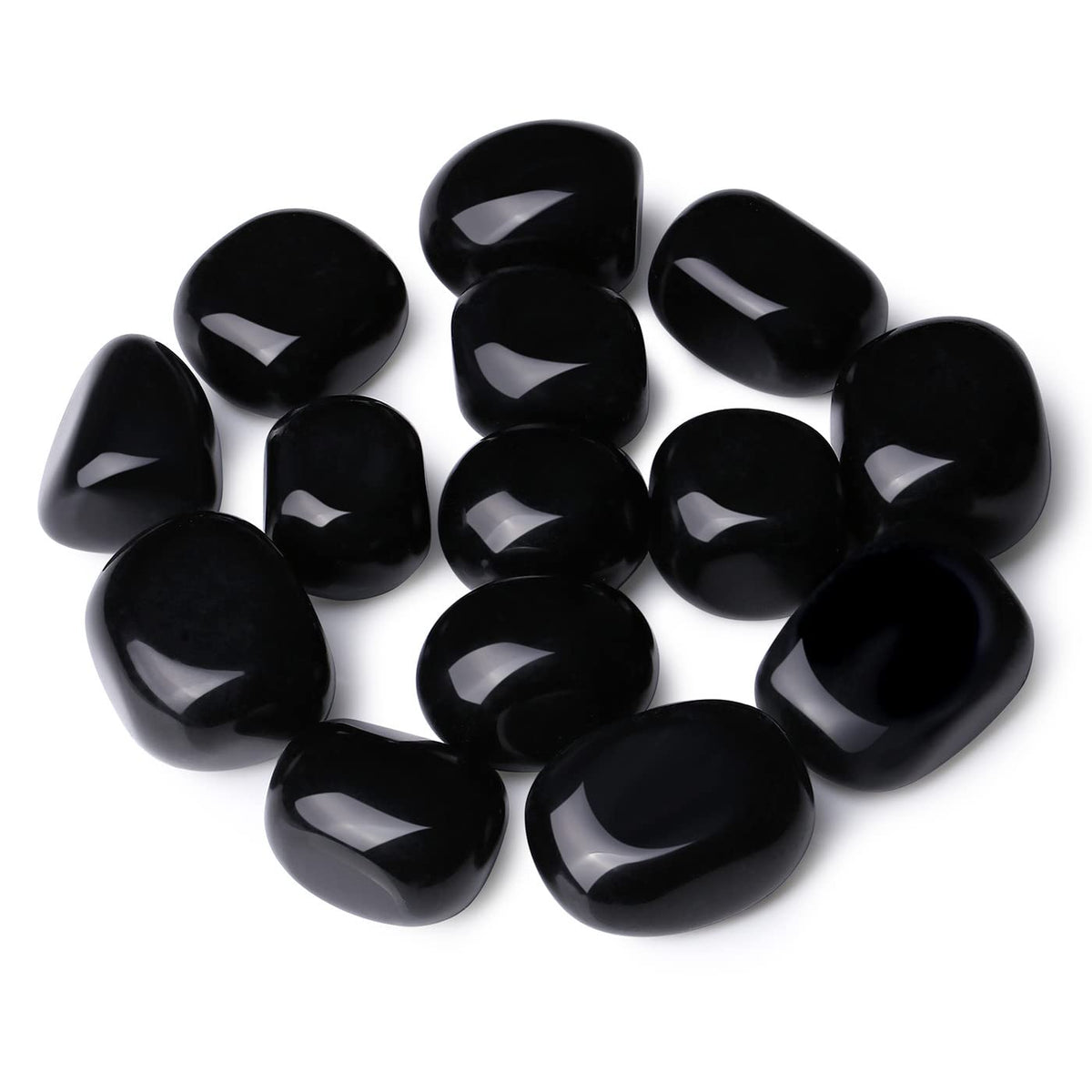 Piedras de obsidiana negra DUQGUHO pulidas para protección decorativa en escritorios