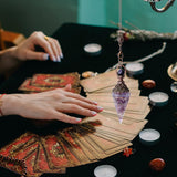 DUQGUHO pendulo amatista para divinación, rituales y exploración interior