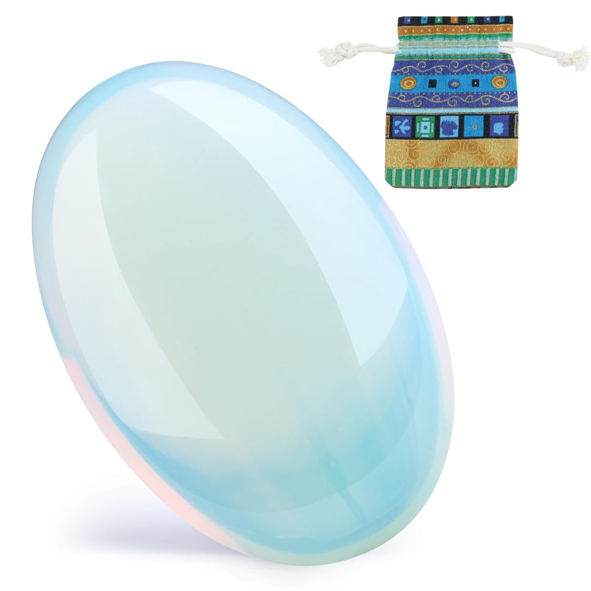 DUQGUHO piedraopal palmo 2,4 pulgadas en la mano para equilibrio y calma