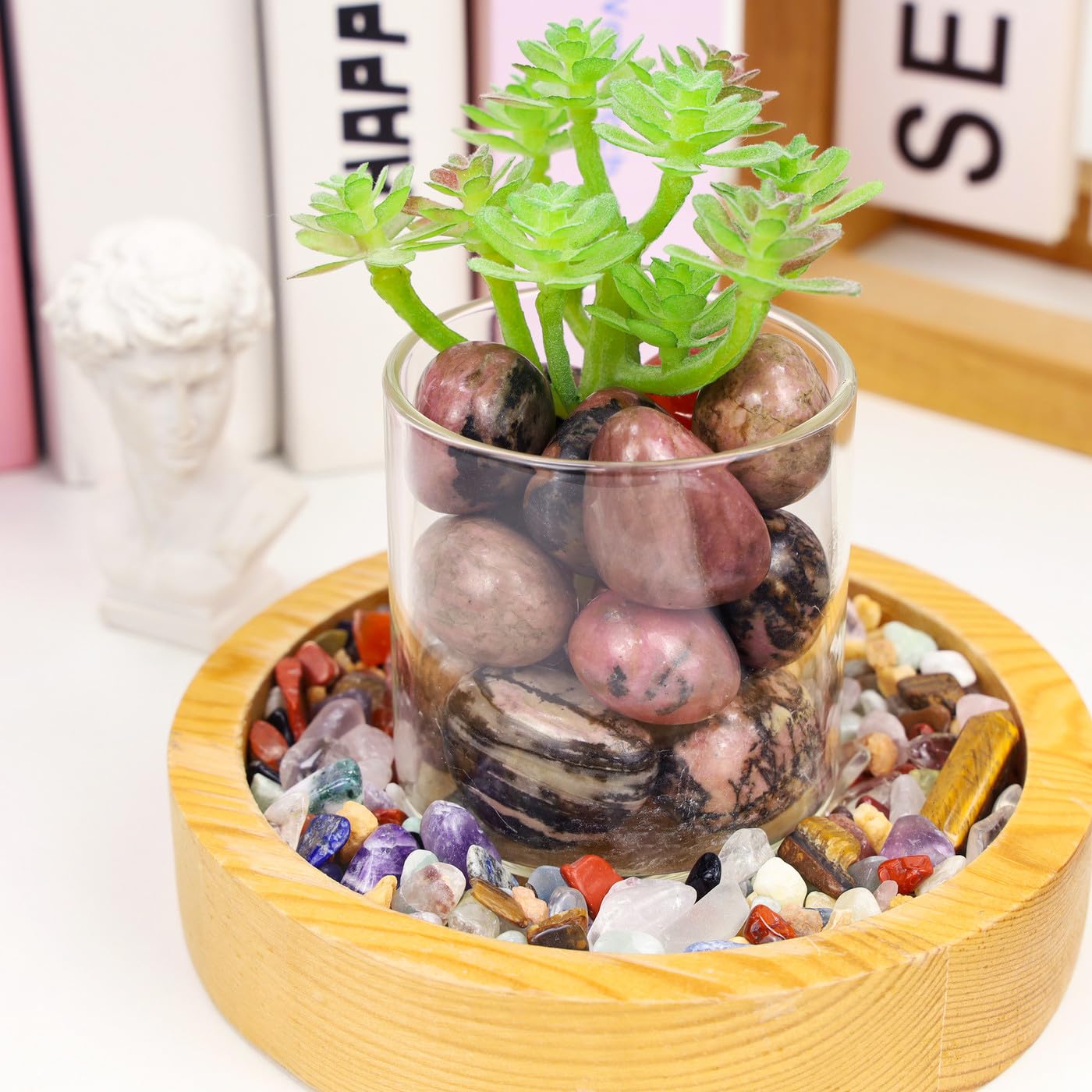 DUQGUHO Rhodonita: piedras para colección y regalo con colores vivos.
