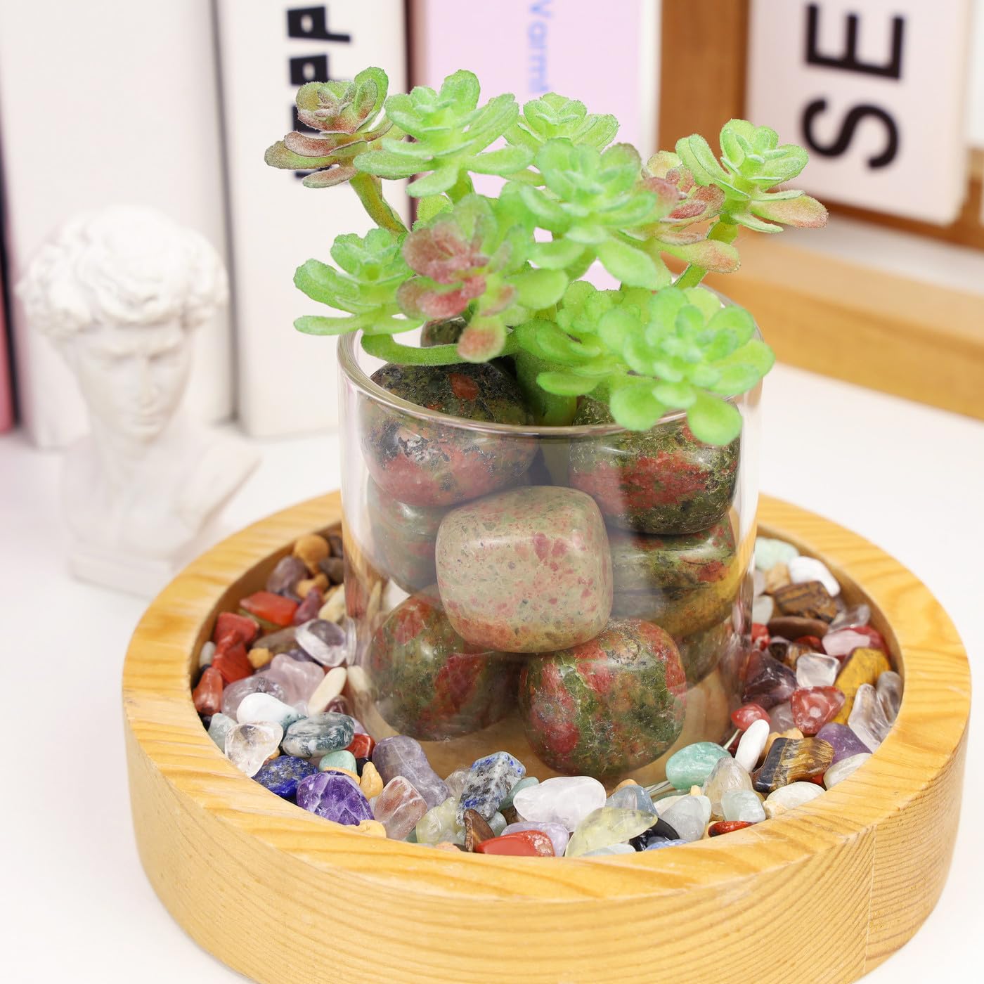 DUQGUHO Unakite: piedras para joyería, ideales para collares o aretes