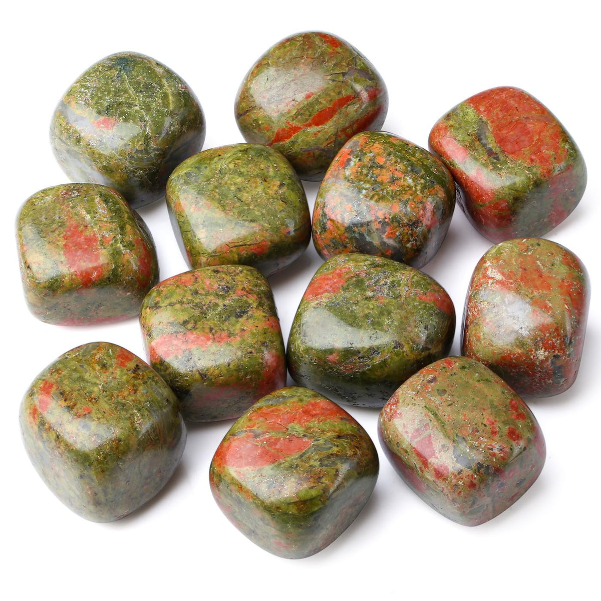 DUQGUHO Unakite: piedras pulidas irregulares para decoración del hogar