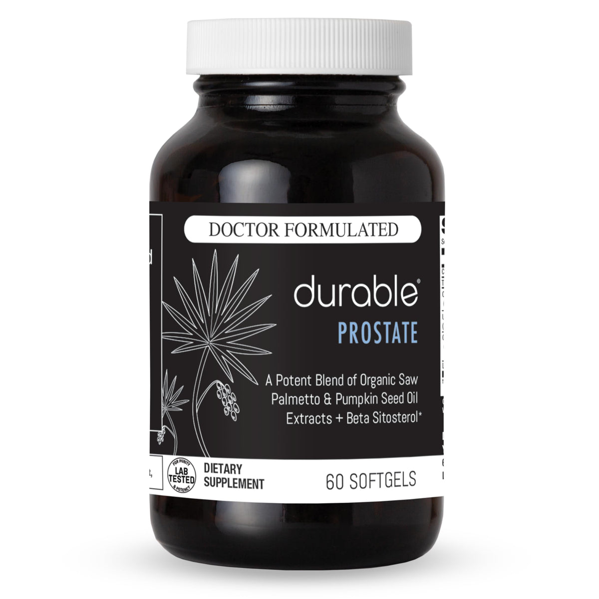Próstata Durable: cápsula con extracto de palmetto orgánico para apoyar el flujo urinario