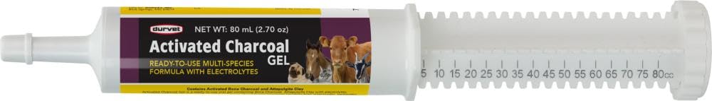 Durvet gel de carbón activado 80 ml para mascotas, uso práctico diario