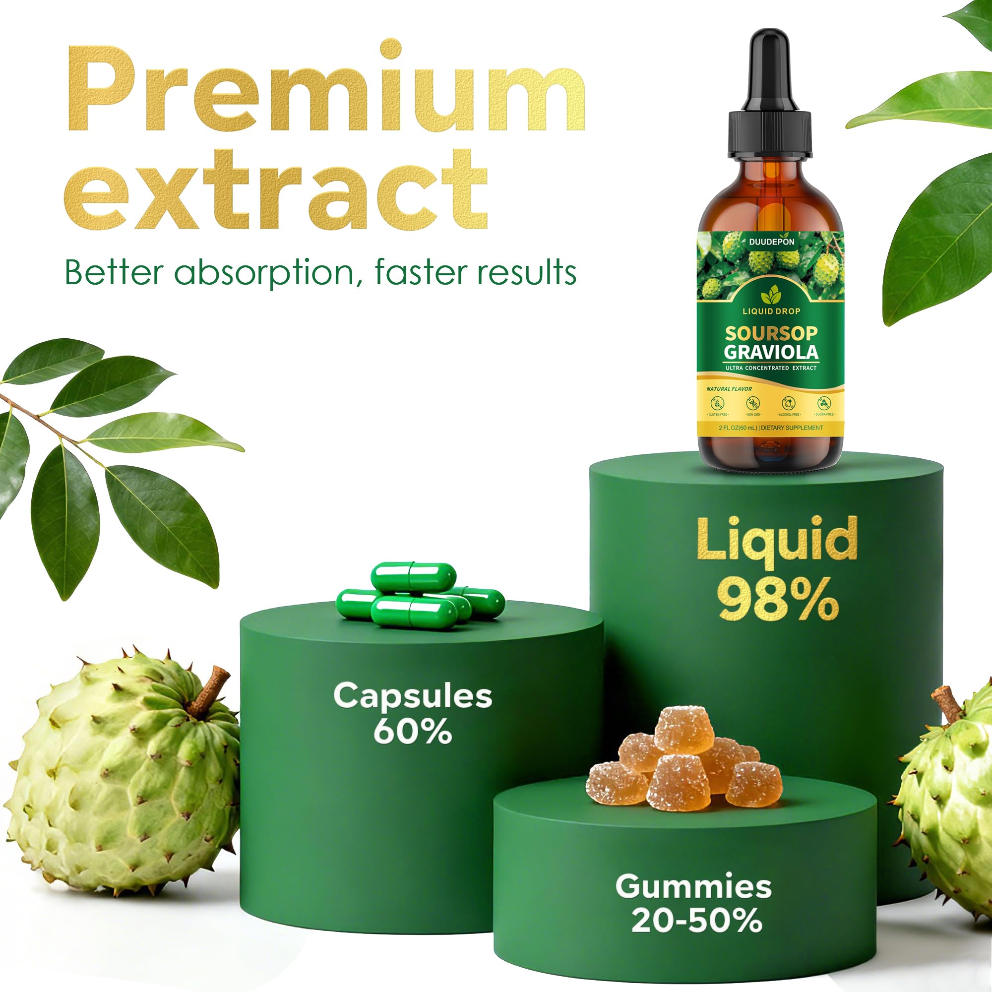 DUUDEPON Guanábana mezcla de ingredientes clave para bienestar diario