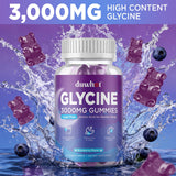 Etiqueta vegana y sin gluten de duwhot glicina gummies comunica calidad.
