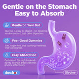 Detalle de ingredientes naturales de duwhot glicina gummies para un snack saludable.