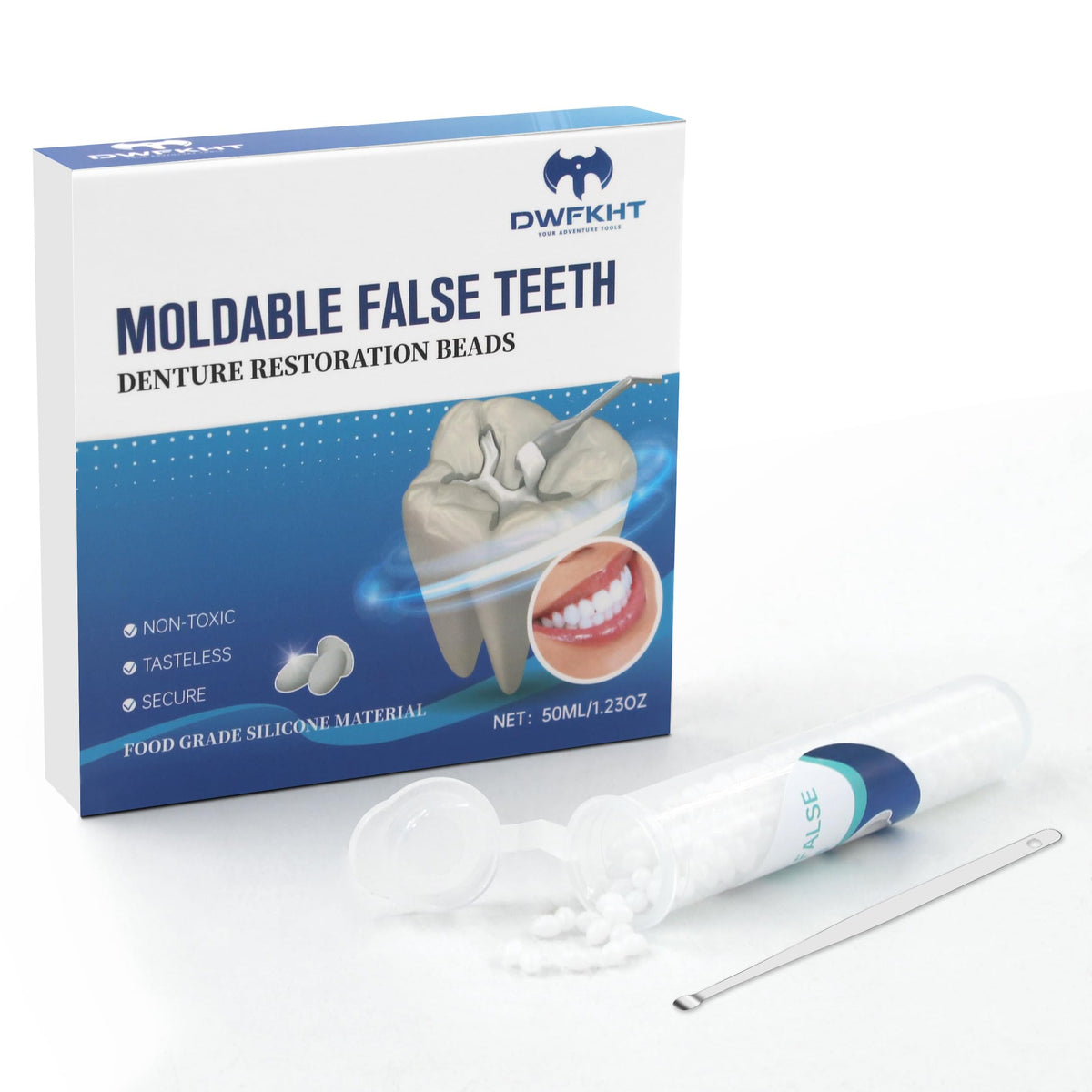 DWFKHT kit reparacion dientes moldeable: ajuste cómodo y apariencia natural.