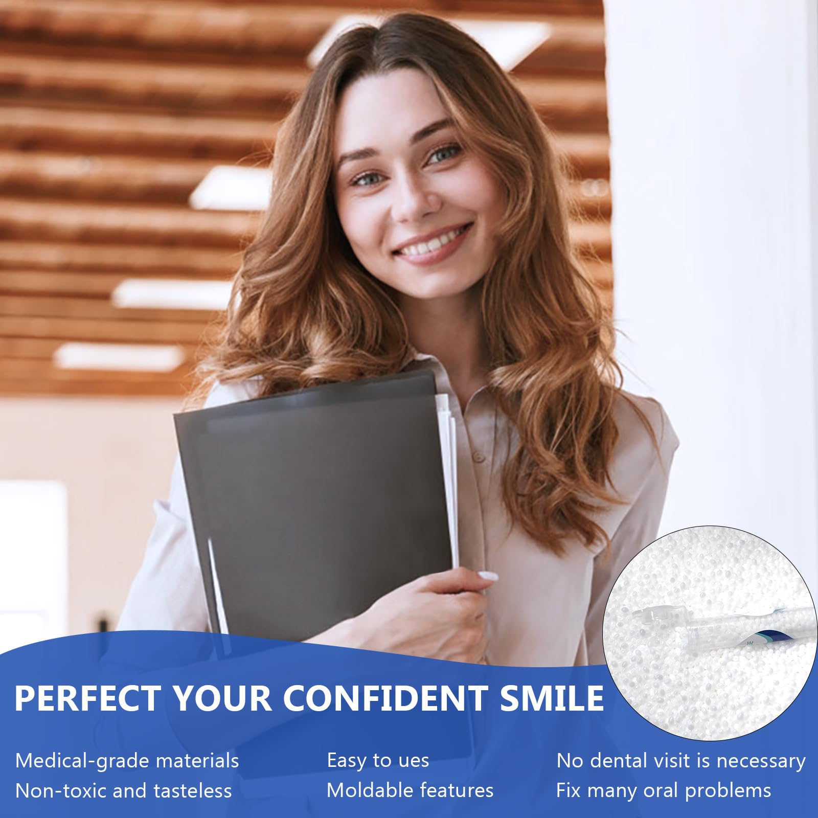 DWFKHT modelo dientes ajuste personalizado: comodidad y fijación estable.