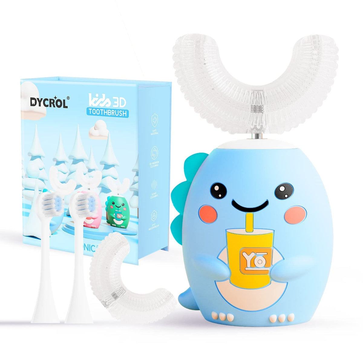 DYCROL Kids cepillo en forma de U para dientes de leche, limpieza suave y completa.