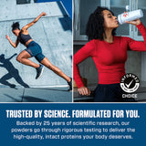 Paquete de 4 libras de Dymatize Elite Casein para suministro prolongado nocturno.