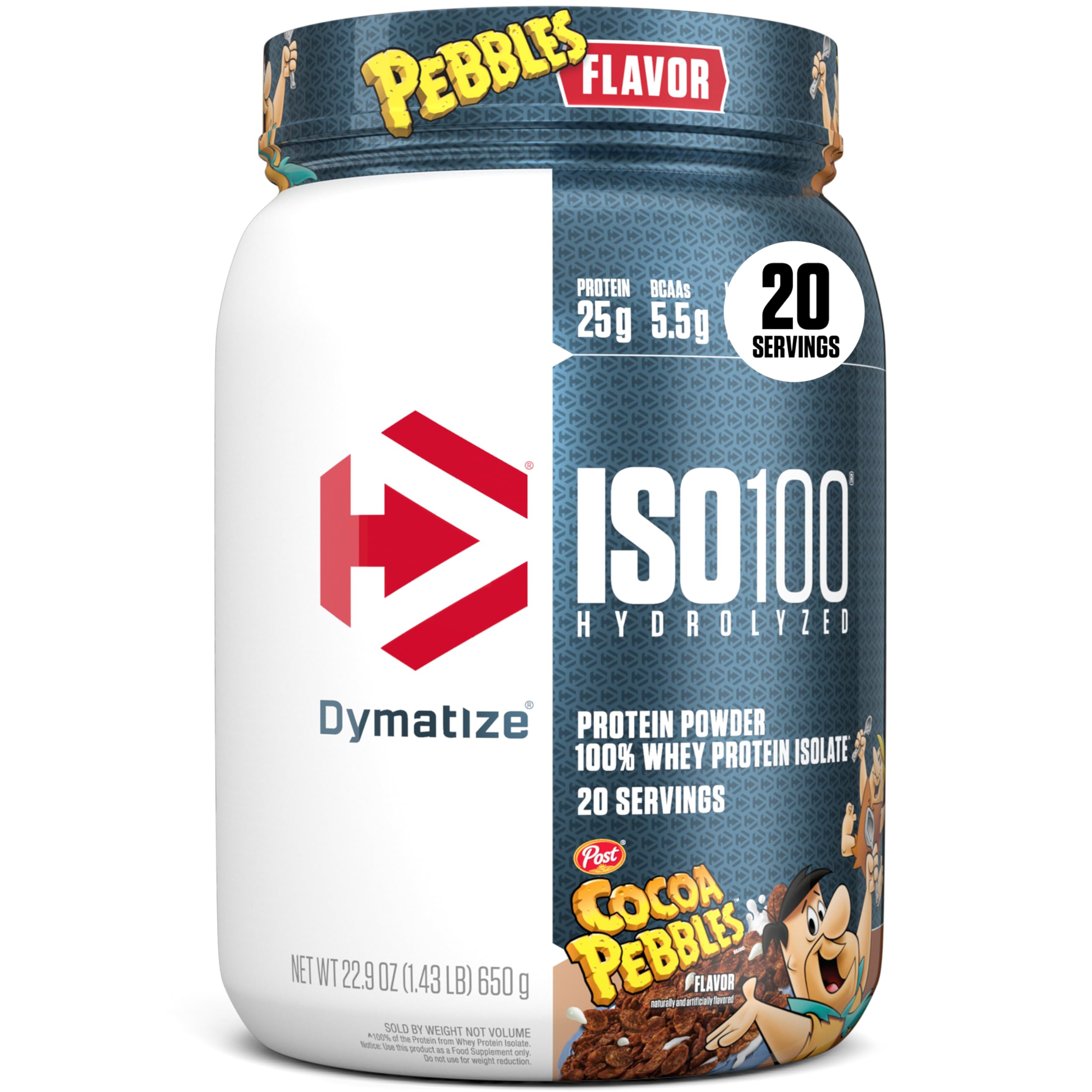 Dymatize ISO100 Cocoa Pebbles frente del envase, proteína de alta calidad