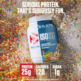 El dosificador de Dymatize ISO100 Fruity Pebbles facilita porciones precisas para entrenamientos