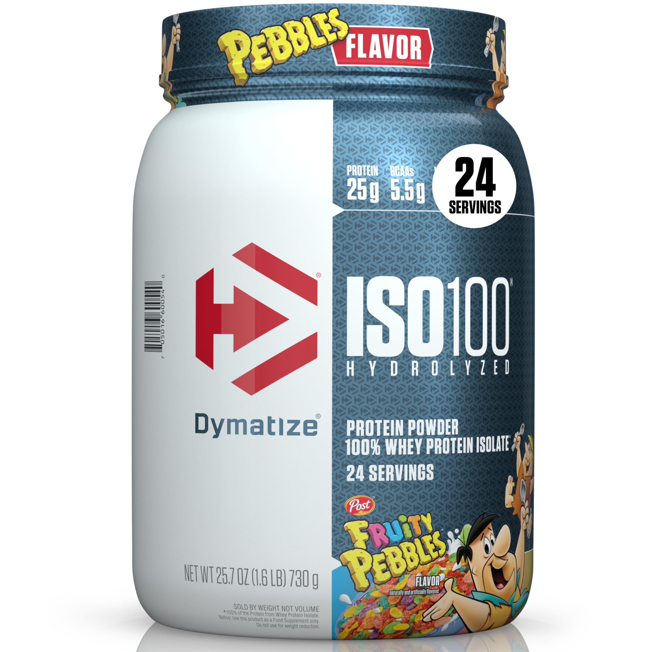 Dymatize ISO100 Fruity Pebbles en lata para recuperación muscular de rápida absorción