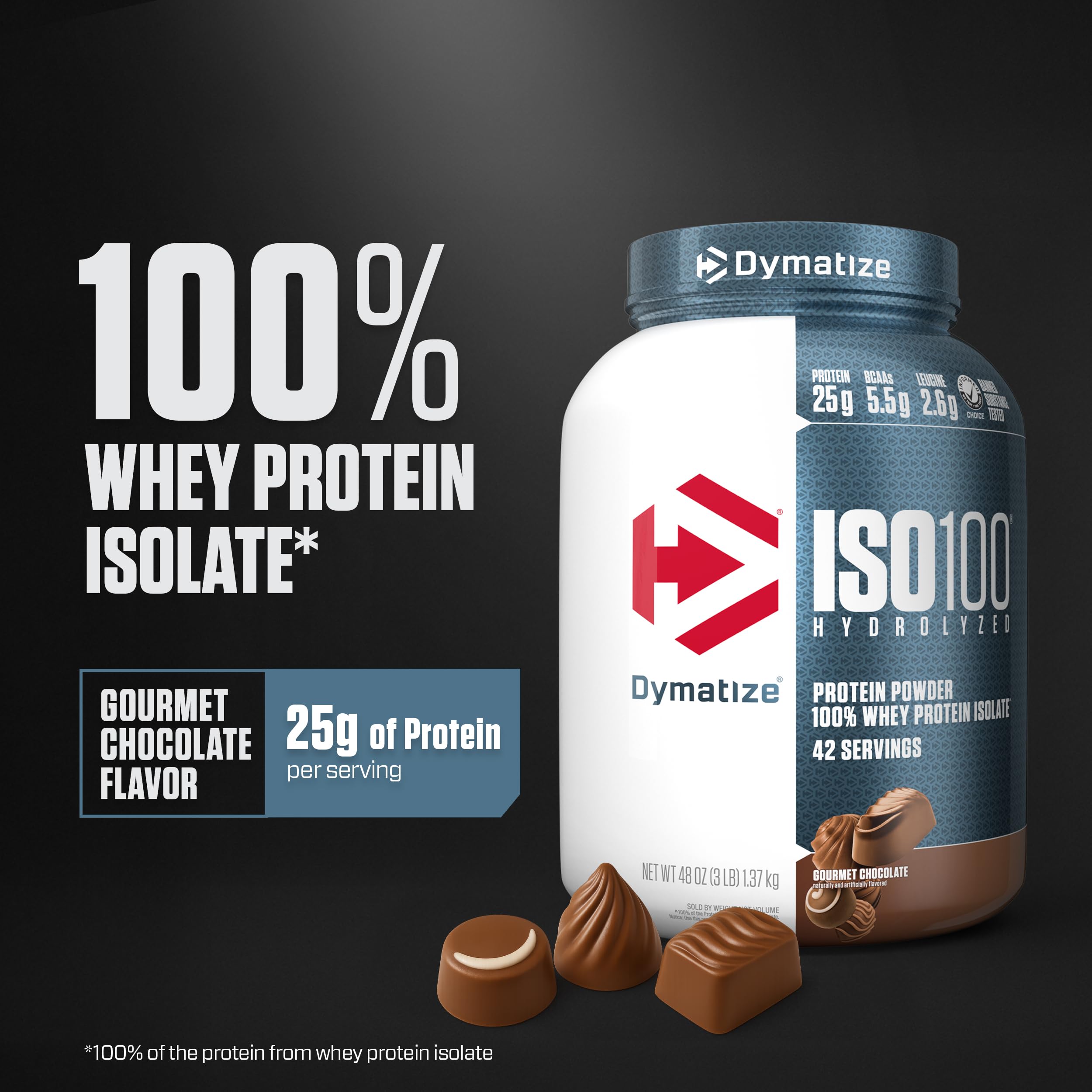 Dymatize ISO100 porcion 25g proteina ideal como snack post entrenamiento