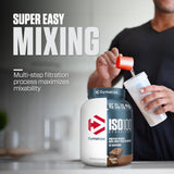 Dymatize ISO100, sin gluten, opción rápida para batidos.
