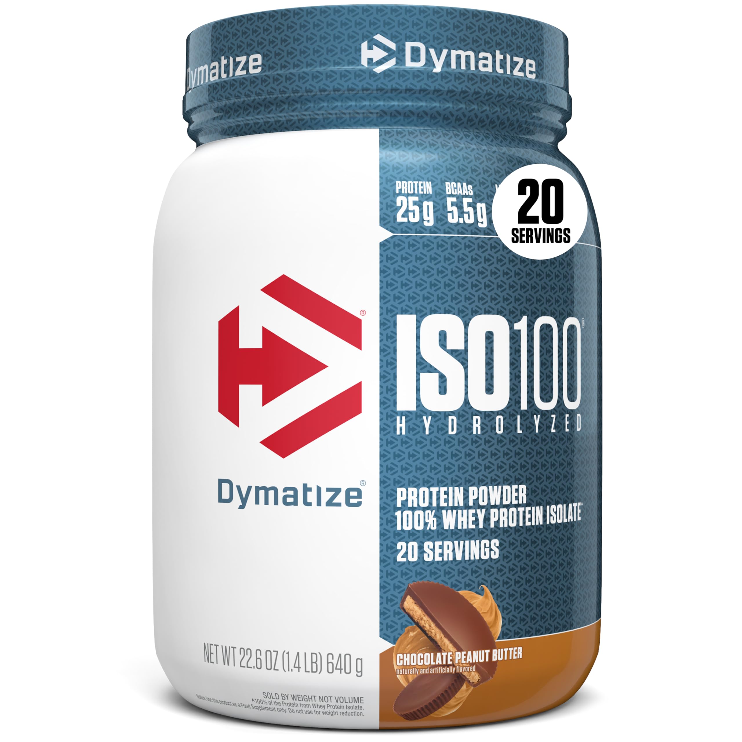 Dymatize ISO100 bote de proteína aislada para recuperación y nutrición diaria.