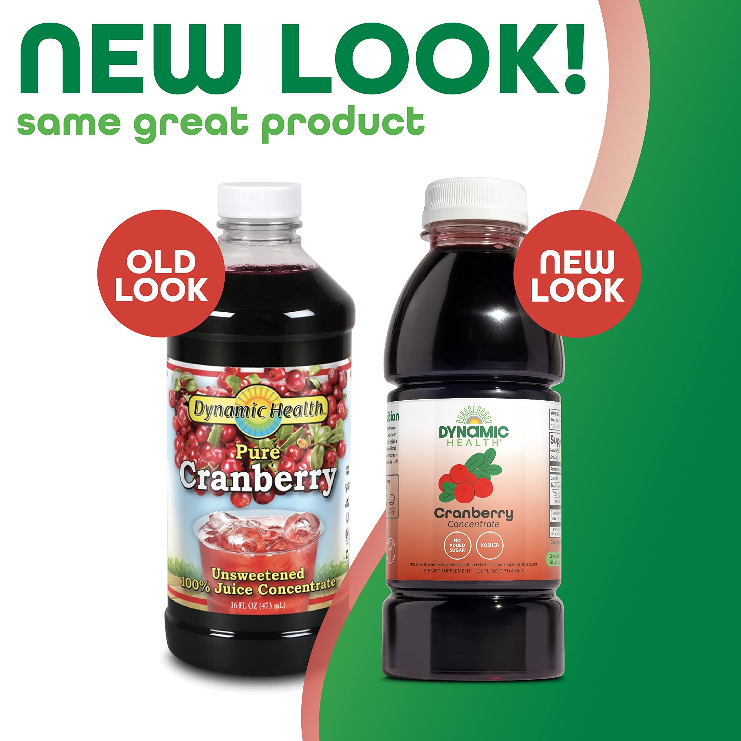 Dynamic Health Cranberry, concentrado vertido en vaso, listo para usar sin azúcares añadidos.