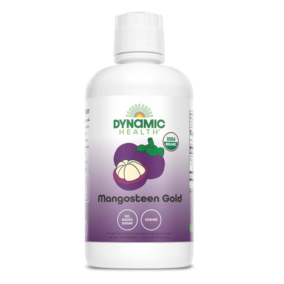 Dynamic Health Mangosteen Gold, botella de 32 onzas, jugo natural para energía diaria