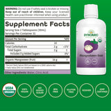 Dynamic Health Mangosteen Gold, etiqueta orgánica visible, jugo 100% natural
