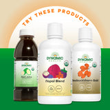 Dynamic Health Mangosteen Gold, sirviendo en copa, opción para un estilo de vida saludable