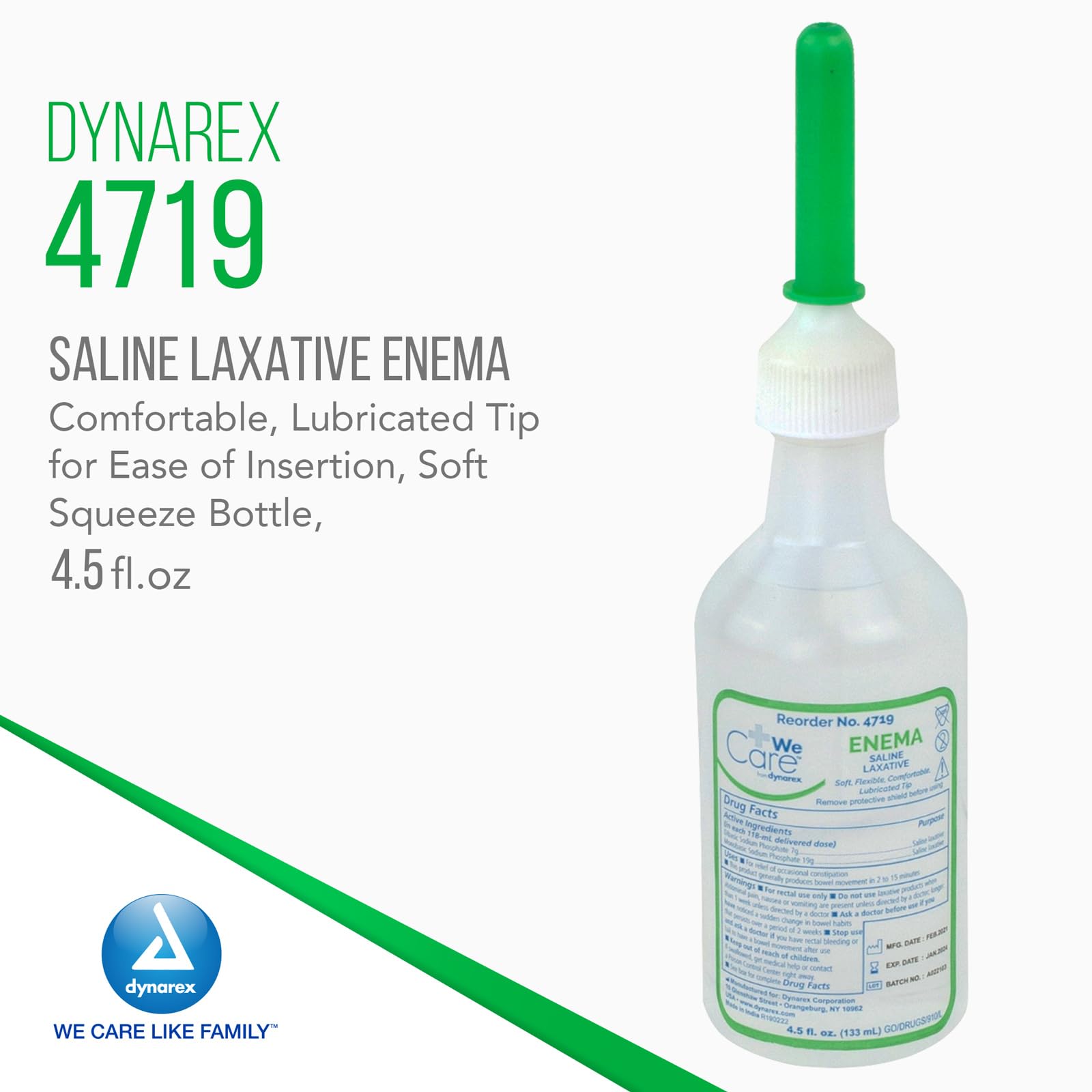 Dynarex Enema: solución premezclada lista para usar.