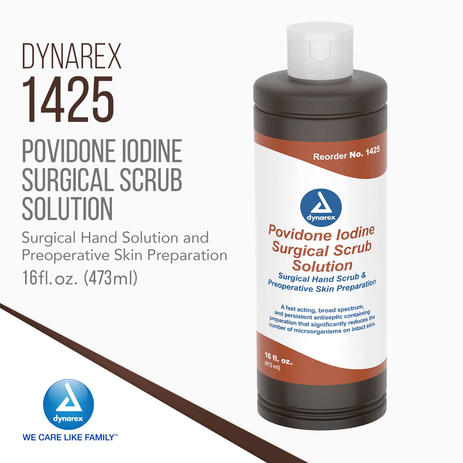Dynarex povidona yodada, uso preoperatorio para limpieza de la piel.