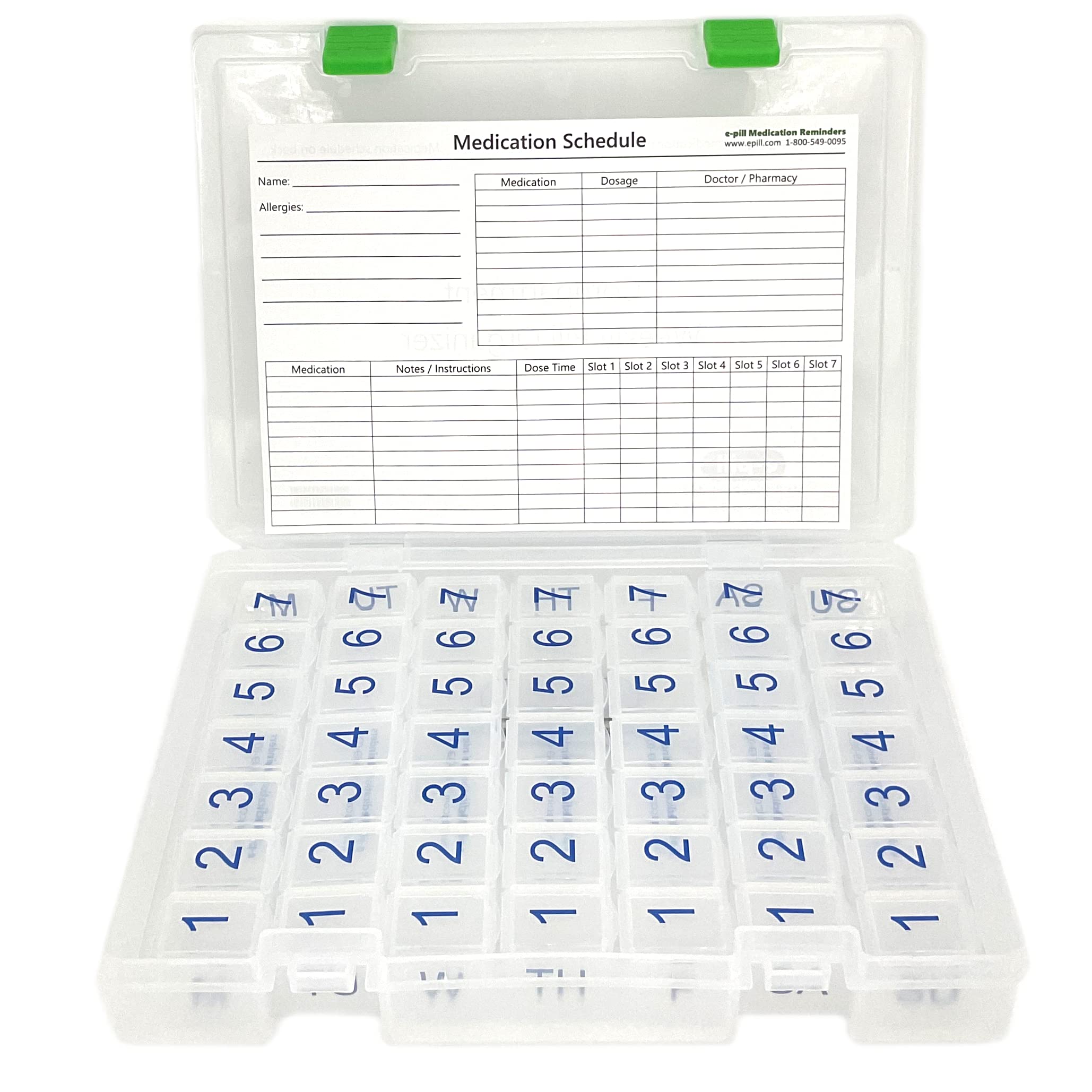 e-pill Estuche transparente para viaje y organización.