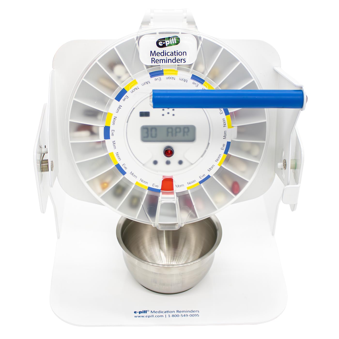 e-Pill MedTime Station, uso fácil para mayores y cuidadores.