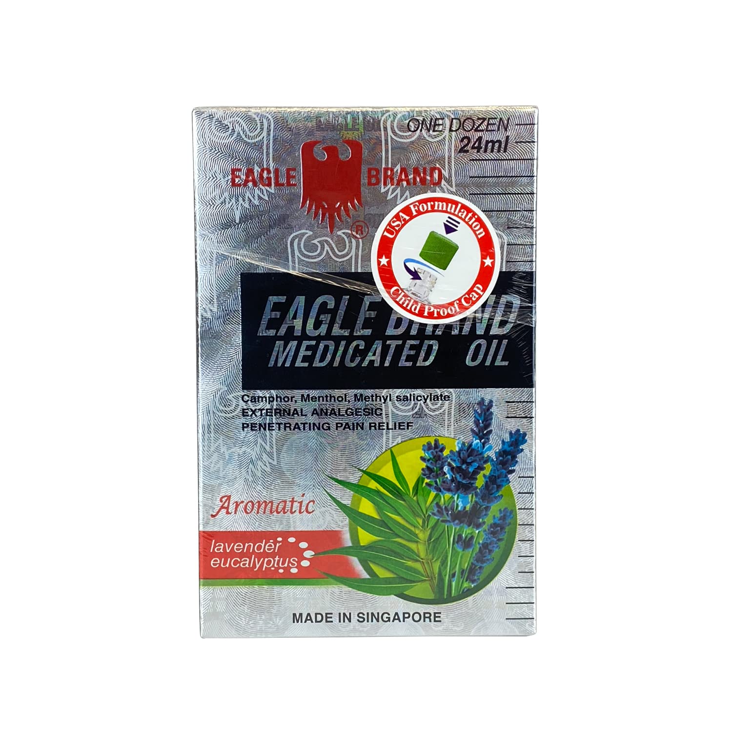 Etiqueta Eagle Brand aroma lavanda eucalipto para ambiente relajante