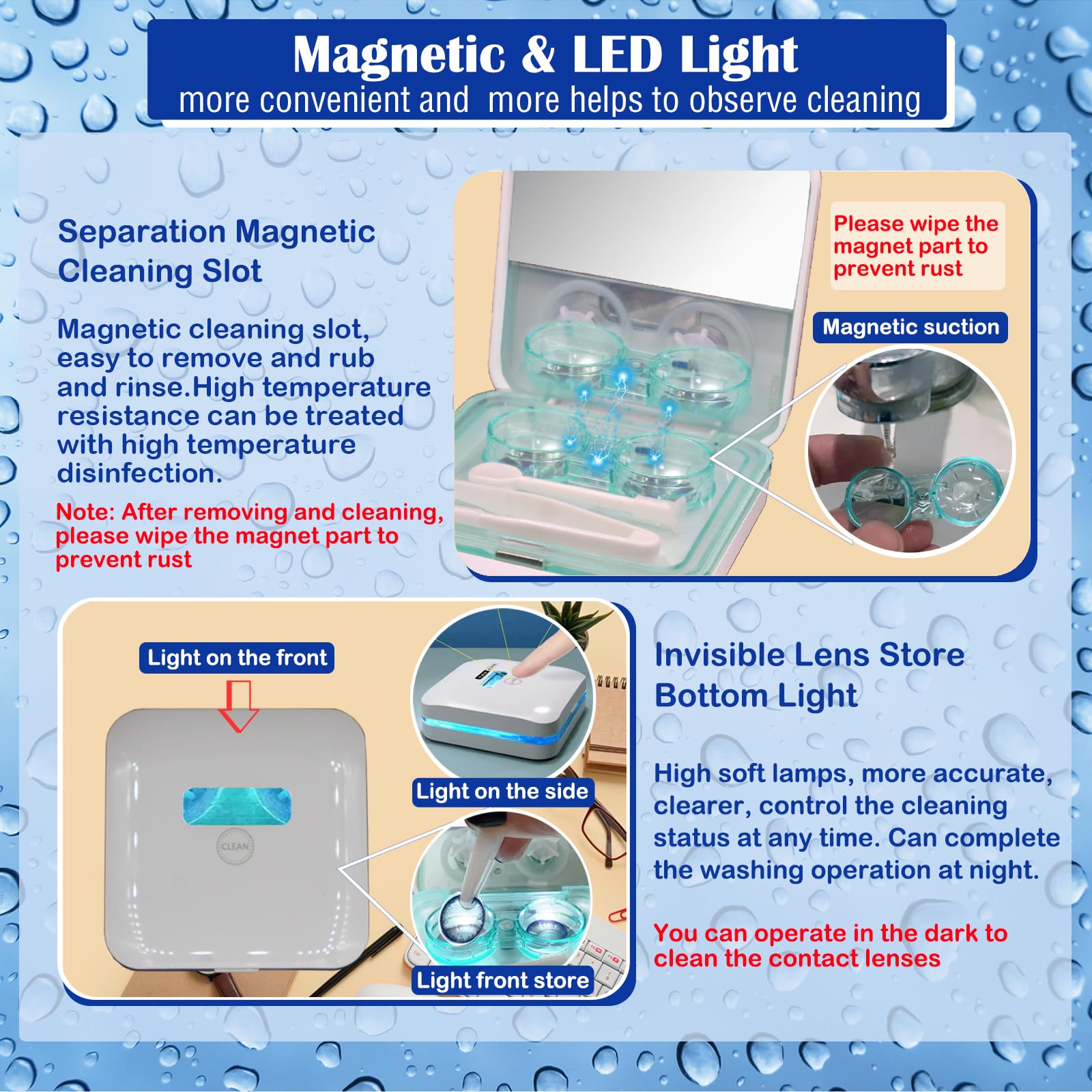 Almacenamiento magnético de lentes facilita organización y limpieza con EV Pro.