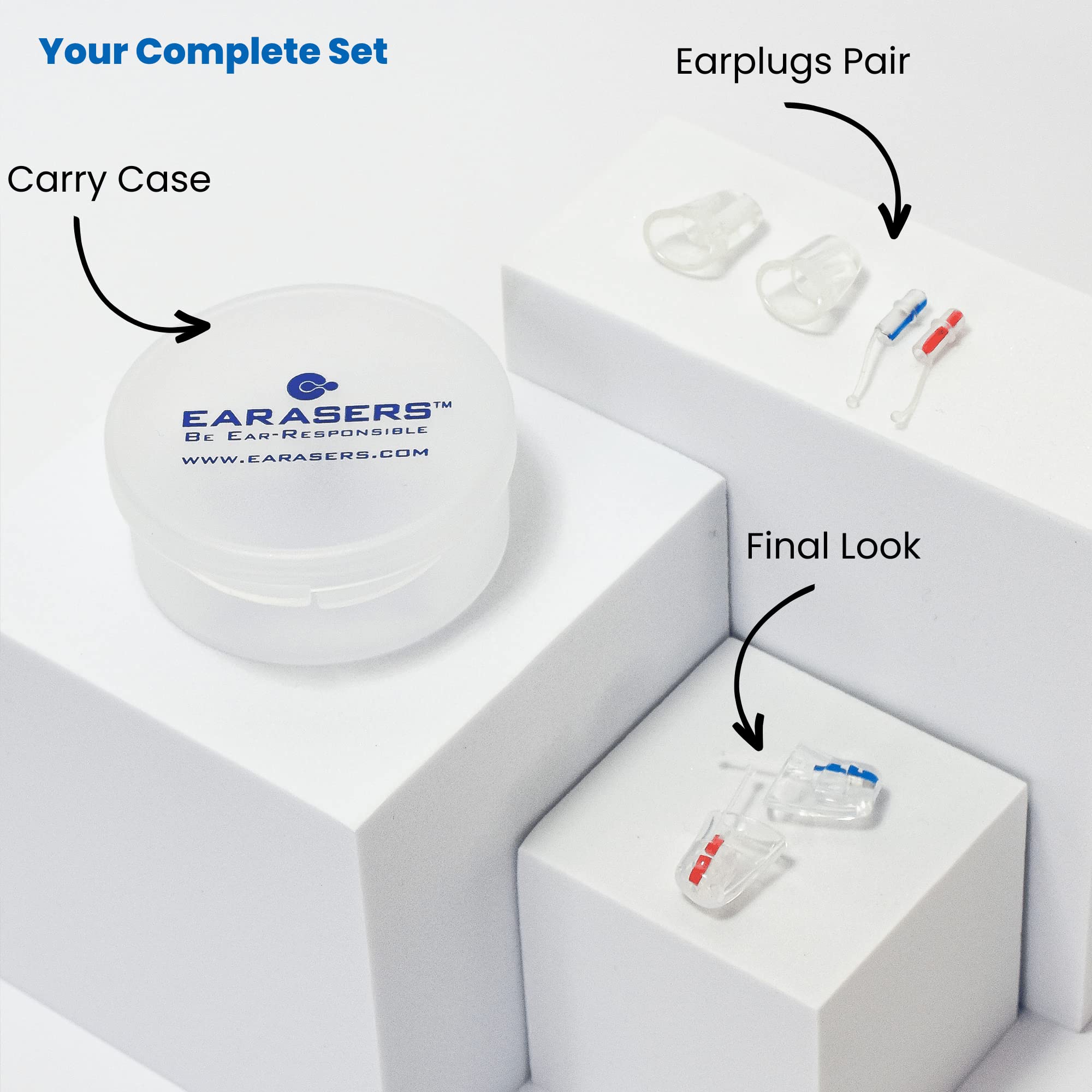 Estuche compacto de Earasers 19db para llevar en cualquier bolso