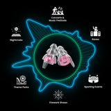 Estuche portátil rosa para llevar tapones Eargasm siempre contigo.
