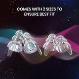 Dos tallas de conchas Eargasm Supernova para ajuste cómodo