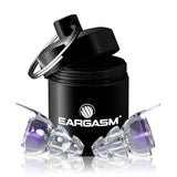 Tapones Eargasm hipervioleta, diseño compacto, protección auditiva y alta fidelidad para oír con claridad.