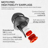 EarPeace Moto Pro confort-bajo-casco para uso prolongado.