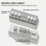 EarPeace Music PRO dos tallas de tapón para ajuste personalizado.