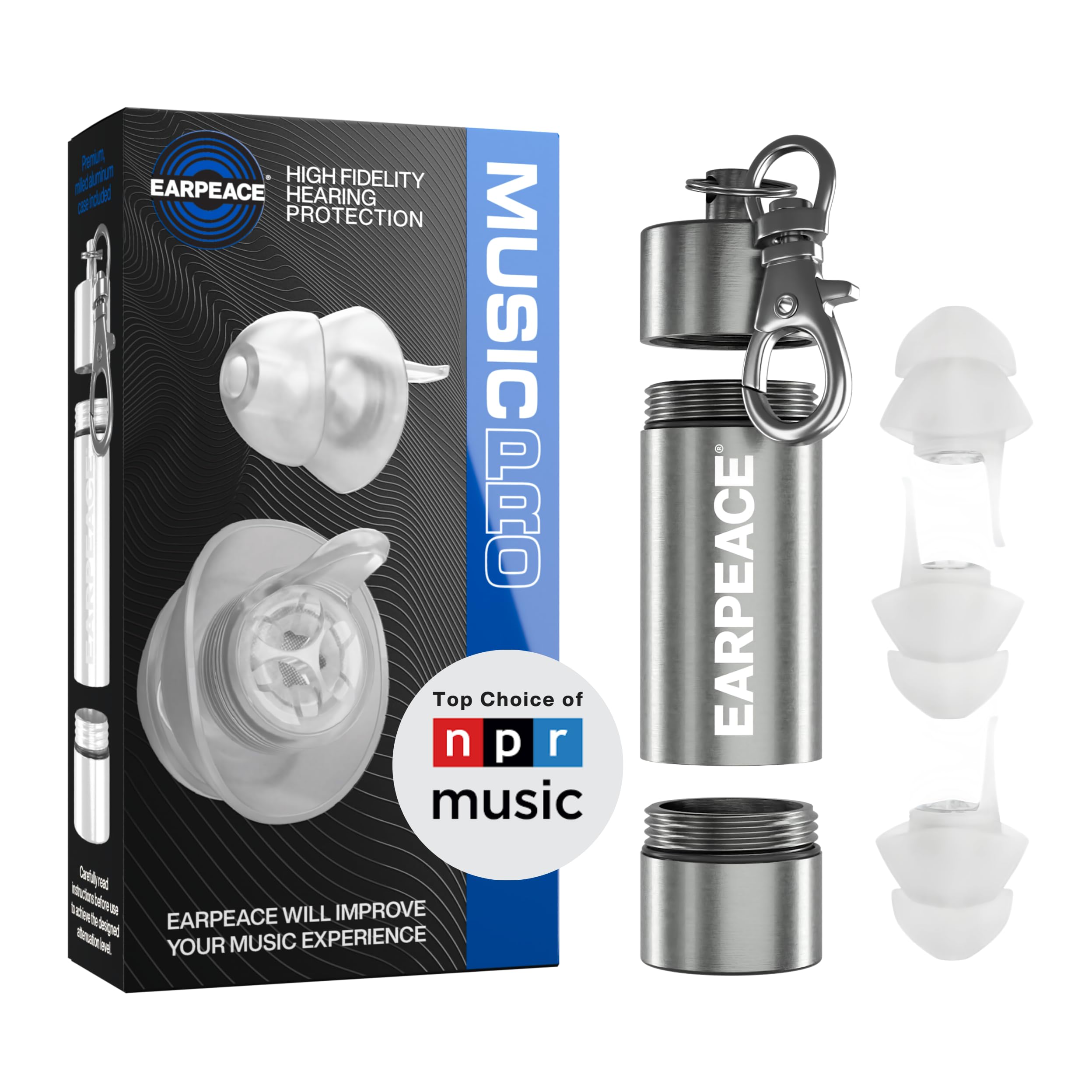 EarPeace Music PRO tapones para concierto reducen ruido manteniendo la fidelidad del sonido.