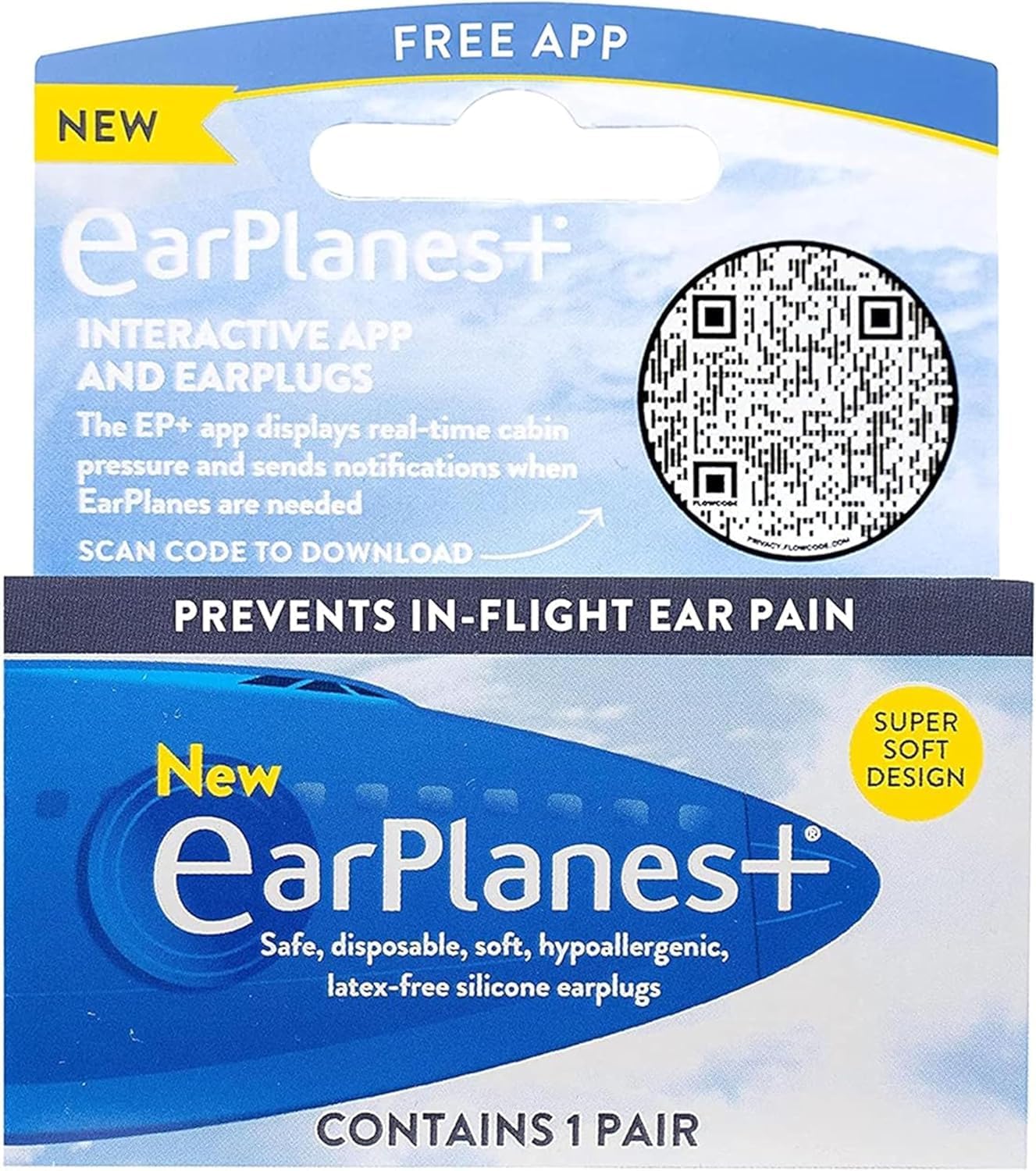 EarPlanes Original Adult EarPlugs, filtro CeramX, ayuda a mantener comodidad al volar