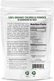 Earth Circle Organics Chlorella Powder etiqueta detallada, pureza y origen sostenible